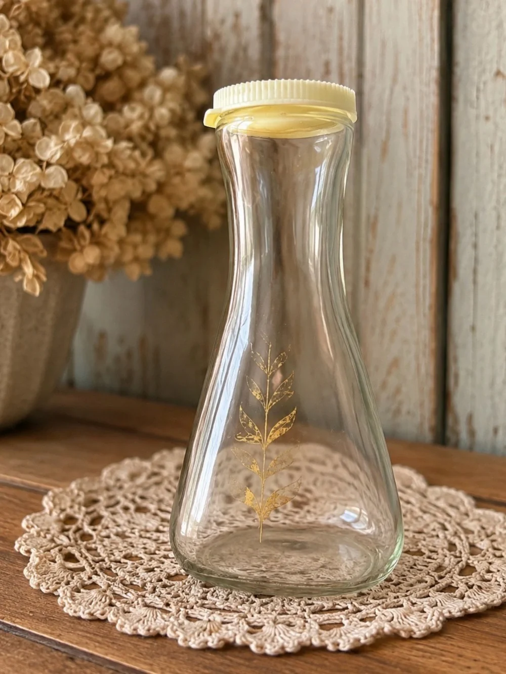 Vintage Good Seasons Gold Leaf Salad Dressing Cruet - MCM Retro Kitchen Decor